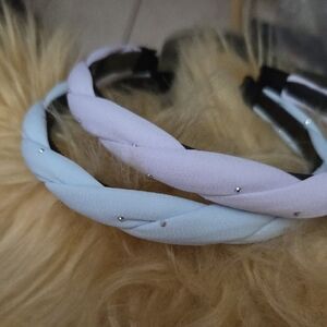 Braided Pastel Headband Set - Lavender & Light Blue NWOT